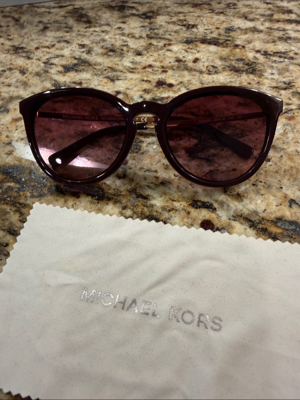 Michael Kors Burgundy/Tortoise Cat Eye Sunglasses